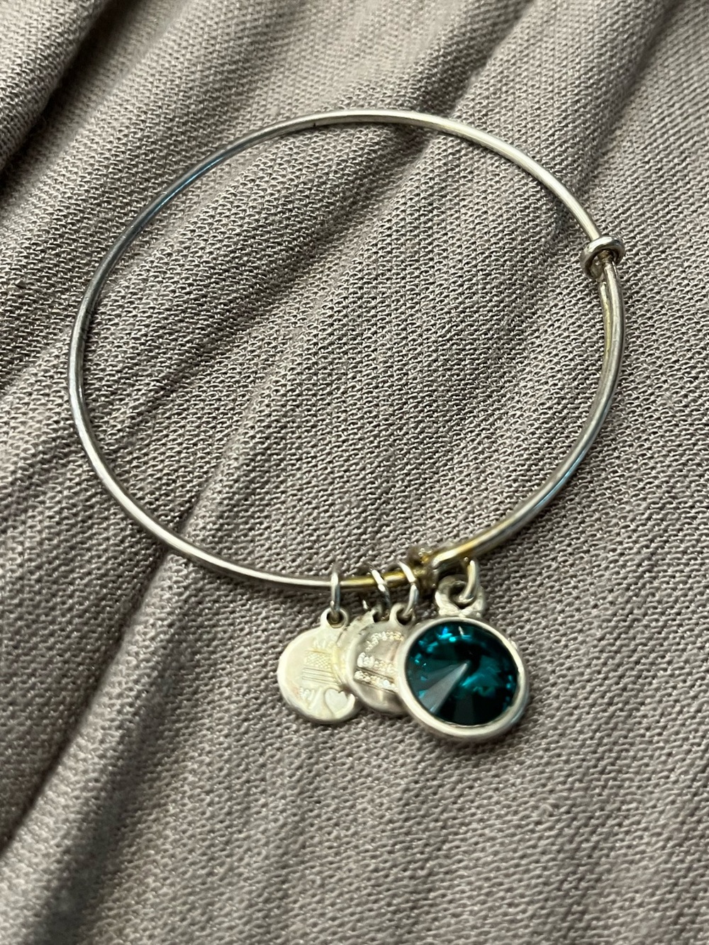 Alex & Ani Emerald Crystal Charm Bangle Bracelet May Birthstone